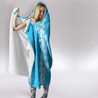 Puakenikeni and Maile Lei Hooded Blanket Blue Double Strand Lei
