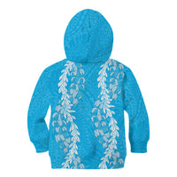 Puakenikeni and Maile Lei Kid Hoodie Blue Double Strand Lei
