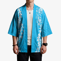 Puakenikeni and Maile Lei Kimono Blue Double Strand Lei - Polynesian Pride