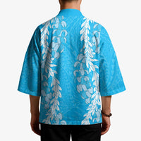 Puakenikeni and Maile Lei Kimono Blue Double Strand Lei - Polynesian Pride