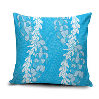 Puakenikeni and Maile Lei Pillow Cover Blue Double Strand Lei - Polynesian Pride