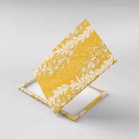 Puakenikeni and Maile Lei Canvas Wall Art Gold Double Strand Lei