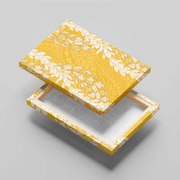 Puakenikeni and Maile Lei Canvas Wall Art Gold Double Strand Lei