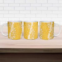 Puakenikeni and Maile Lei Ceramic Mug Gold Double Strand Lei - Polynesian Pride