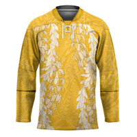 Puakenikeni and Maile Lei Hockey Jersey Gold Double Strand Lei - Polynesian Pride