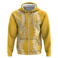 Puakenikeni and Maile Lei Hoodie Gold Double Strand Lei