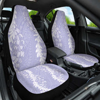 Puakenikeni and Maile Lei Car Seat Cover Purple Double Strand Lei