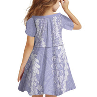 Puakenikeni and Maile Lei Family Matching Mermaid Dress and Hawaiian Shirt Purple Double Strand Lei