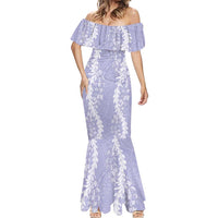 Puakenikeni and Maile Lei Mermaid Dress Purple Double Strand Lei LT9 - Polynesian Pride