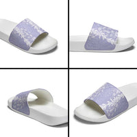 Puakenikeni and Maile Lei Slide Sandals Purple Double Strand Lei - Polynesian Pride