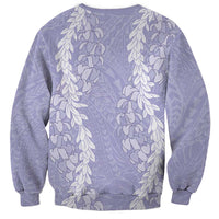 Puakenikeni and Maile Lei Sweatshirt Purple Double Strand Lei