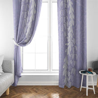 Puakenikeni and Maile Lei Window Curtain Purple Double Strand Lei