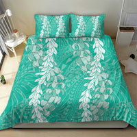 Puakenikeni and Maile Lei Bedding Set Sage Green Double Strand Lei