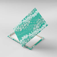 Puakenikeni and Maile Lei Canvas Wall Art Sage Green Double Strand Lei