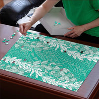 Puakenikeni and Maile Lei Puzzle Sage Green Double Strand Lei LT9 - Polynesian Pride