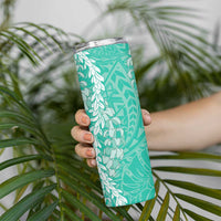 Puakenikeni and Maile Lei Skinny Tumbler Sage Green Double Strand Lei LT9 - Polynesian Pride