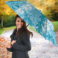 Blue Puakenikeni and Maile Lei Umbrella Hawaiian Style Tribal Tapa Double Strand Lei - Polynesian Pride