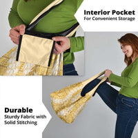 Gold Puakenikeni and Maile Lei Grocery Bag Hawaiian Style Tribal Tapa Double Strand Lei LT9 - Polynesian Pride