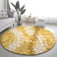 Gold Puakenikeni and Maile Lei Round Carpet Hawaiian Style Tribal Tapa Double Strand Lei LT9 - Polynesian Pride
