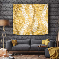 Gold Puakenikeni and Maile Lei Tapestry Hawaiian Style Tribal Tapa Double Strand Lei LT9 Gold - Polynesian Pride