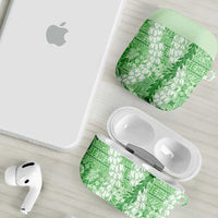 Green Puakenikeni and Maile Lei AirPods Case Hawaiian Style Tribal Tapa Double Strand Lei - Polynesian Pride