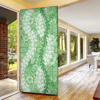Green Puakenikeni and Maile Lei Door Cover Hawaiian Style Tribal Tapa Double Strand Lei - Polynesian Pride