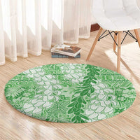 Green Puakenikeni and Maile Lei Round Carpet Hawaiian Style Tribal Tapa Double Strand Lei LT9 - Polynesian Pride