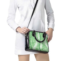Green Puakenikeni and Maile Lei Shoulder Handbag Hawaiian Style Tribal Tapa Double Strand Lei LT9 - Polynesian Pride