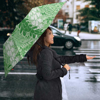 Green Puakenikeni and Maile Lei Umbrella Hawaiian Style Tribal Tapa Double Strand Lei - Polynesian Pride