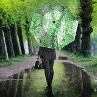 Green Puakenikeni and Maile Lei Umbrella Hawaiian Style Tribal Tapa Double Strand Lei - Polynesian Pride