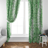 Green Puakenikeni and Maile Lei Window Curtain Hawaiian Style Tribal Tapa Double Strand Lei LT9 - Polynesian Pride