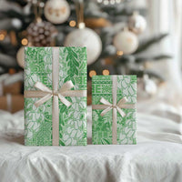 Green Puakenikeni and Maile Lei Wrapping Paper Hawaiian Style Tribal Tapa Double Strand Lei - Polynesian Pride