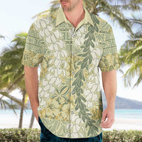 Vintage Puakenikeni and Maile Lei Hawaiian Shirt Hawaiian Style Tribal Tapa Double Strand Lei
