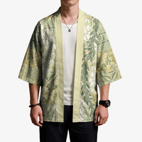 Vintage Puakenikeni and Maile Lei Kimono Hawaiian Style Tribal Tapa Double Strand Lei - Polynesian Pride