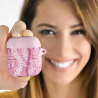 Pink Puakenikeni and Maile Lei AirPods Case Hawaiian Style Tribal Tapa Double Strand Lei LT9 Pink - Polynesian Pride