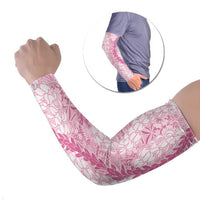 Pink Puakenikeni and Maile Lei Arm Sleeves Hawaiian Style Tribal Tapa Double Strand Lei - Polynesian Pride