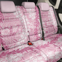 Pink Puakenikeni and Maile Lei Back Car Seat Cover Hawaiian Style Tribal Tapa Double Strand Lei