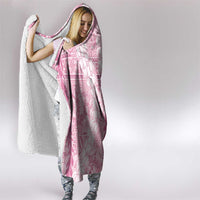 Pink Puakenikeni and Maile Lei Hooded Blanket Hawaiian Style Tribal Tapa Double Strand Lei