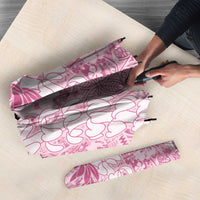 Pink Puakenikeni and Maile Lei Umbrella Hawaiian Style Tribal Tapa Double Strand Lei - Polynesian Pride