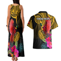 Personalised Papua New Guinea Rugby Couples Matching Tank Maxi Dress and Hawaiian Shirt PNG Kumuls Champions Pacific Bowl LT9 - Polynesian Pride