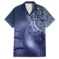 New Zealand Galaxy Fern Family Matching Long Sleeve Bodycon Dress and Hawaiian Shirt