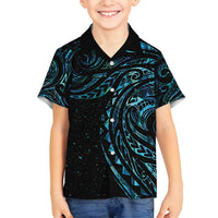 New Zealand Tribal Tattoo Family Matching Long Sleeve Bodycon Dress and Hawaiian Shirt With Matariki Art LT9 Son's Shirt Galaxy - Polynesian Pride