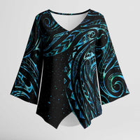 New Zealand Matariki Kimono Sleeve Blouse Galaxy Maori Tribal Tattoo - Polynesian Pride