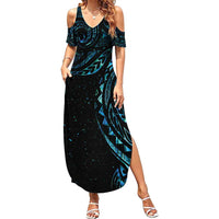 New Zealand Tribal Tattoo Summer Maxi Dress With Matariki Art LT9 Women Galaxy - Polynesian Pride