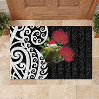 New Zealand Kakapo Christmas Rubber Doormat Meri Kirihimete Pohutukawa Flowers