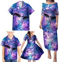 I Love You In Every Universe Personalised Family Matching Puletasi Dress and Hawaiian Shirt Polynesian Pattern Galaxy Style LT9 - Polynesian Pride