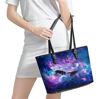 I Love You In Every Universe Personalised Leather Tote Bag Polynesian Pattern Galaxy Style LT9 - Polynesian Pride