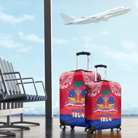 Haiti Independence Day Luggage Cover Libete Egalite Fratenite Ayiti 1804 With Polynesian Pattern LT9 - Polynesian Pride