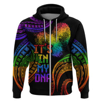Personalised Its In My DNA Valentine Day Zip Hoodie Fingerprint Heart with Color Pride Flag LT9 Zip Hoodie - Polynesian Pride
