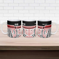 Personalised Toitu Te Tiriti Aotearoa 1840 Ceramic Mug Red Kowhaiwhai Puhoro - Polynesian Pride